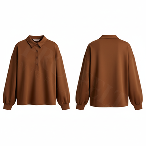 Camisas Polo Personalizadas a la Moda, de Manga Larga, Casuales, Cómodas, con Cuello de Botones, Tela Suave, Estilo Holgado - Product Image 5