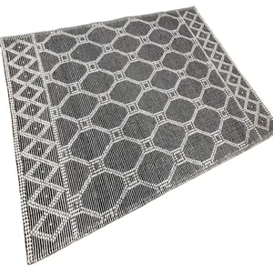 天然有机纯新西兰羊毛廉价厂家波西米亚北欧风格标志泡泡编织卵石石地毯地毯防滑地垫