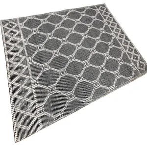 Natuurlijke Biologische Pure Nz Wol Goedkope Van Fabriek Boho Nordic Stijl Logo Bubble Weave Kiezel Tapijt Tapijt Anti Slip floor Mat