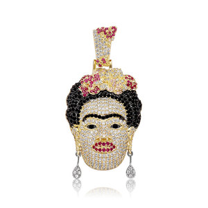 Colgante de Moissanita de Plata 925 de Alta Calidad Personalizado, Joyería Hip Hop, Colgante de Calavera Pirata con Diamantes de Moissanita - Product Image 1