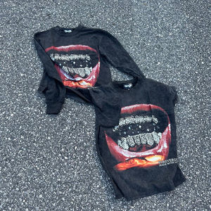 T-shirts OEM personnalisés en gros, nouveau style, délavés à l'acide, avec sérigraphie vintage, col côtelé délavé, coupe oversize, patchwork, modèles vierges - Product Image 2