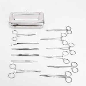 Kit d'instruments chirurgicaux manuels en acier inoxydable médical, 13 pièces, pour usage hospitalier, classe II, pour interventions chirurgicales mineures, boîte de pansement chirurgical - Product Image 2