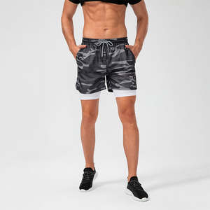 กางเกงวิ่งออกกำลังกายผู้ชายคุณภาพสูงพร้อมโลโก้สั่งทำพิเศษ แบบ 2 in 1 มีกระเป๋าสำหรับฝึกซ้อม ผลิตจากโพลีเอสเตอร์ 100% แห้งเร็ว ระบายอากาศได้ดี - Product Image 2