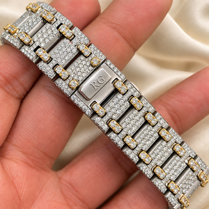 Reloj de Cuarzo Cronógrafo para Hombre Raj Gems, con Incrustaciones de Diamantes en Dos Tonos, 41 mm, Analógico, Acero Inoxidable, Cristal ETA, de Lujo - Product Image 3