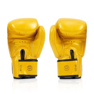 ถุงมือชกมวยไทย Fairtex ออกแบบเองได้ รุ่นมืออาชีพ สีเหลือง หนังแท้ สำหรับฝึกซ้อมคิกบ็อกซิ่ง สำหรับผู้ใหญ่ ทั้งชายและหญิง - Product Image 3