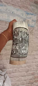 Vikings Valhalla para Stark House Viking Drinking Horn Mug 500ml Lobo de lujo ecológico tallado para cerveza Vino Mead - Product Image 5