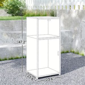 Portasciugamani e Armadietto Marrone Scuro per Piscina, per Conservare gli Accessori della Piscina - Product Image 6