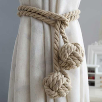 Attache de rideau en corde Ticback, boule suspendue en coton, boucle de rideau en corde, rails et accessoires