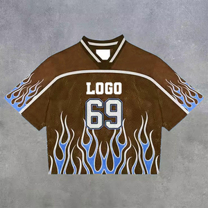 เสื้อฟุตบอลอเมริกันคุณภาพสูงสำหรับผู้ชายและผู้หญิง แห้งเร็ว 100% โพลีเอสเตอร์ ปักโลโก้ ปรับแต่งได้ - Product Image 1