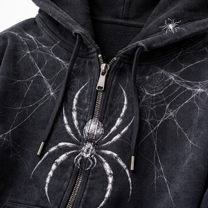 Sudadera con capucha pesada personalizada al por mayor con estampado de araña - Proveedor directo de fábrica para compras al por mayor OEM - Product Image 4