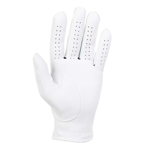 <b>White</b> Full Finger Golf Glove PU Leather Breathable Right Hand Unisex Sports Use <b>Hook</b> and Loop Closure Custom Brand Model NSL-343 - Product Image 2