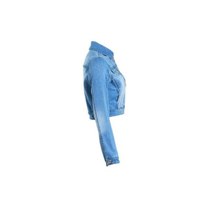 <b>Women</b> Ultra Cropped Denim Jacket Light Wash Short Jean <b>Coat</b> Sexy Shrug Denim Jacket Chic Streetwear Cropped Trucker Jacket Oem - Product Image 3