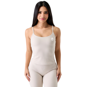 Aura Form Tank Top sans couture 2 en 1 pour femme avec soutien-gorge intégré, sculptant, extensible, pour le fitness, couleur blé - Product Image 1