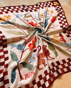 Tela de Satén Estampada Personalizada de Alta Calidad para Bufandas, para Campañas de Marketing de Marca Privada en Europa e Israel, OEM ODM - Product Image 4