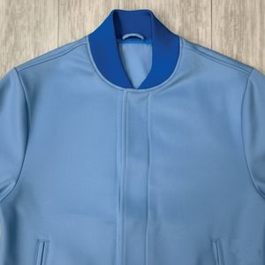 Chaqueta Bomber Azul para Hombre, Color Sólido, Cuello Camisero, Corte Regular, Material de Poliéster, Ropa Exterior Informal de Otoño, Cierre de Cremallera - Product Image 5