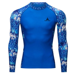 BLACK <b>LEAF</b> Men's Rash Guard Long Sleeve Lightweight Breathable Eco-Friendly Quick Dry Spandex/Polyester Fitness Wear OEM Service - Product Image 1