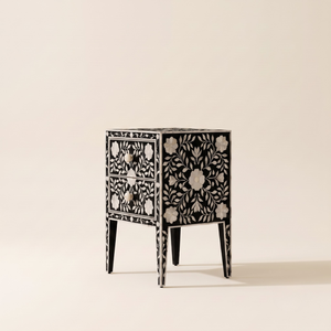 Table d'appoint en nacre avec incrustation d'os, élégante table de chevet pour chambre à coucher - Product Image 4