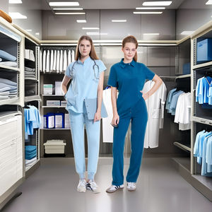 MEILLEURE QUALITÉ coloré gommage médical personnalisé imprimé médical résistant à l'eau nouveau design infirmières ensemble vêtements-uniforme d'usine FMF - Product Image 1