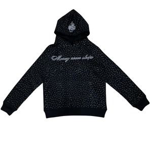 Sudadera con capucha extragrande de felpa francesa de primera calidad, unisex, para hombre, lisa, con pedrería, con capucha térmica para hombre - Product Image 1