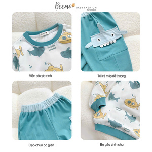 Conjunto de Ropa para Niños de Alta Calidad, Ropa de Casa de Algodón, Ropa Cómoda para Niños, Chándal, Camiseta, Pantalones, Ropa para Niños Pequeños - Product Image 4