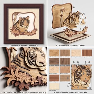 Decoración de Pared de Tigre Tallado en Madera, Estilo Tradicional, Decoración para Sala de Estar y Hogar - Product Image 4