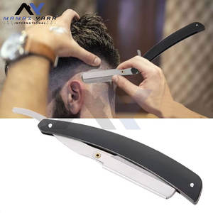 Rasoirs de barbier argent et noir avec système de verrouillage pivotant, outils de rasage, personnalisation du logo et de la couleur, rasoirs pliants pour coiffure et sourcils - Product Image 2