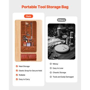 Kit Portatile di 72 Utensili per Lavorazione del Cuoio con Borsa per il Trasporto, per Incisione, Cucitura e Stampaggio - Product Image 6