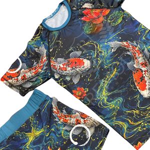 Ensemble Rashguard Homme Personnalisé OEM à Impression Intégrale pour Muay Thai, Manches Courtes, Séchage Rapide, Extensible dans les Quatre Sens, Évacuation de l'Humidité - Product Image 3