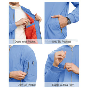 100% Polyester Bomber jacketTop Quality Front Zipper LongSleeve Comfortable Casual Style Breathable Jacket For Men Men's Jackets - Product Image 6