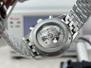Reloj de Pulsera para Hombre, Moderno, Estilo Hip-hop, de Lujo, con Esfera Negra y Verde, Correa de Acero, Cronógrafo, Fecha, Mecánico Automático - Product Image 6