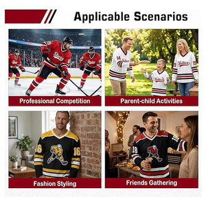 Camiseta de Hockey Personalizada para Hombre, Mujer y Jóvenes, con Logotipo del Equipo, Nombre y Número Bordados e Impresos, para Práctica de Hockey sobre Hielo - Product Image 4