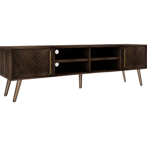 Premium Solid Wood TV Cabinet with <b>Open</b> Shelving for Urban Apartment Decor - Product Image 1