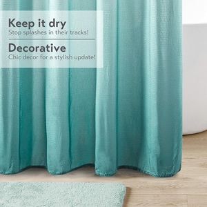 Ombre Impreso Aqua Seersucker Cortina de ducha 72x72" - Product Image 6