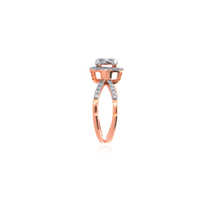 Bague Diamant Éclat Croisé, Bague Diamant Aurore Or Rose, Bague Diamant Éclat du Solstice - Product Image 4