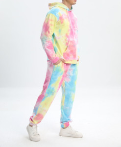 Survêtements d'hiver pour hommes sur mesure, respirants, de haute qualité, en polyester/coton, avec des motifs imprimés tie-dye personnalisés, jogging - Product Image 6