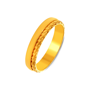 แหวนวงกว้างลายใบไม้เคลือบทอง 18K สุดหรูสำหรับผู้หญิง เครื่องประดับแฟชั่นสลักลายสวยงาม ขายส่ง - Product Image 1
