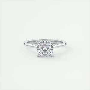 แหวนหมั้นเพชรทรงคุชชั่นคัทเม็ดเดี่ยว 2.00 กะรัต เพชรเพาะเลี้ยงในห้องปฏิบัติการ พร้อมการฝังแบบหนามเตยในทองคำขาว 14k ดีไซน์แบบ Cathedral - Product Image 3