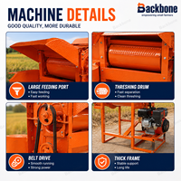 Batteuse à riz à essence Backbone 7,5 CV, capacité 650 kg/h, haute efficacité, pour colza et millet