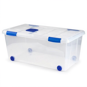 Scatole originali in plastica da 61 litri con coperchio e ruote per l'organizzazione della casa - Product Image 2