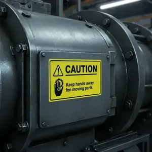 Étiquettes en vinyle adhésif haute résistance personnalisées pour équipements industriels, machines et actifs, résistantes à l'eau - Product Image 1