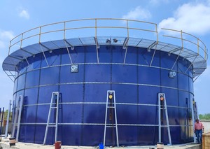 ถังเก็บน้ำสำเร็จรูป PREFAB TANKS ความจุ 2000 ลูกบาศก์เมตร เส้นผ่านศูนย์กลาง 16.29 เมตร x สูง 7.20 เมตร สีน้ำเงินเข้ม พร้อมราวกันตกเหล็ก รับประกัน 2 ปี - Product Image 2