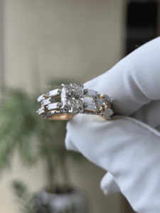 Lab Grown <b>Ring</b> 0.40 Ct IGI Certified <b>Gold</b> Luxury Floral Cluster Pave Halo Setting Elegant <b>Cocktail</b> Engagement Jewelry Gift Women - Product Image 4