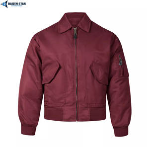 Premium Quality Canvas Standard Thickness Unisex Bomber Jacket Streetwear OEM Service Stand Plain Dyed Front Professional Made - Product Image 3