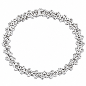 Round Brilliant Cut Moissanite Double Row Tennis <b>Bracelet</b> 925 Sterling <b>Silver</b> Women's Prong Setting Luxury Wedding Jewelry - Product Image 3