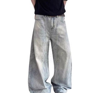 Pantalon Baggy Coupe Droite Taille Moyenne 100% Coton Écologique Tissu Respirant Léger Confortable Décontracté Usage Quotidien Coupe Ample - Product Image 5