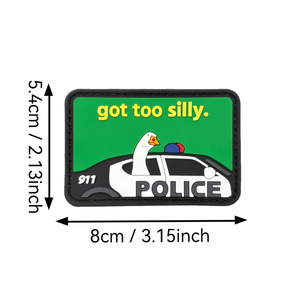 Parche de PVC con gancho y bucle Tactical Goose Got Too Silly para mochila, sombrero, chaleco, chaqueta, moda urbana, ropa informal y decoración - Product Image 6
