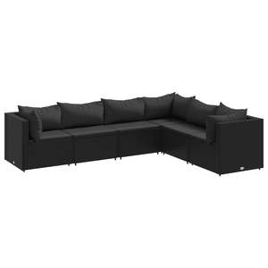 Ensemble de salon de jardin en rotin PE noir avec structure en acier thermolaqué - Product Image 2