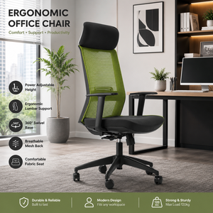 Fauteuil de Direction Ergonomique Haut de Gamme Moderne avec Base Pivotante Électrique, Revêtement en Maille et Tissu Métallique, Inclinable pour le Bureau à Domicile - Product Image 1