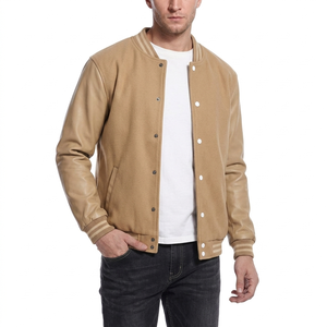 Veste universitaire pour homme de haute qualité, imperméable et coupe-vent, avec patchwork enduit et logo brodé personnalisé, sans taxes aux États-Unis, vente en gros - Product Image 3