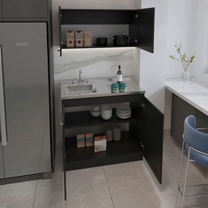 Set di Mobili da Bagno Cambridge a 2 Pezzi, Rettangolare, Nero Wengé - Product Image 3